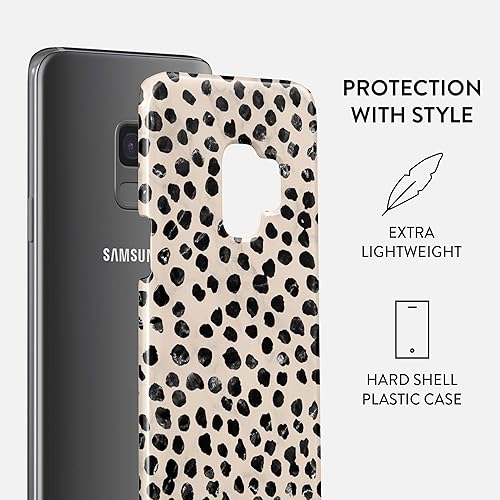 Miniatura 3 de BURGA Funda para teléfono compatible con Samsung Galaxy S9  Diseño de lunares negros con leche de almendra desnuda, a la moda, linda para niñas,