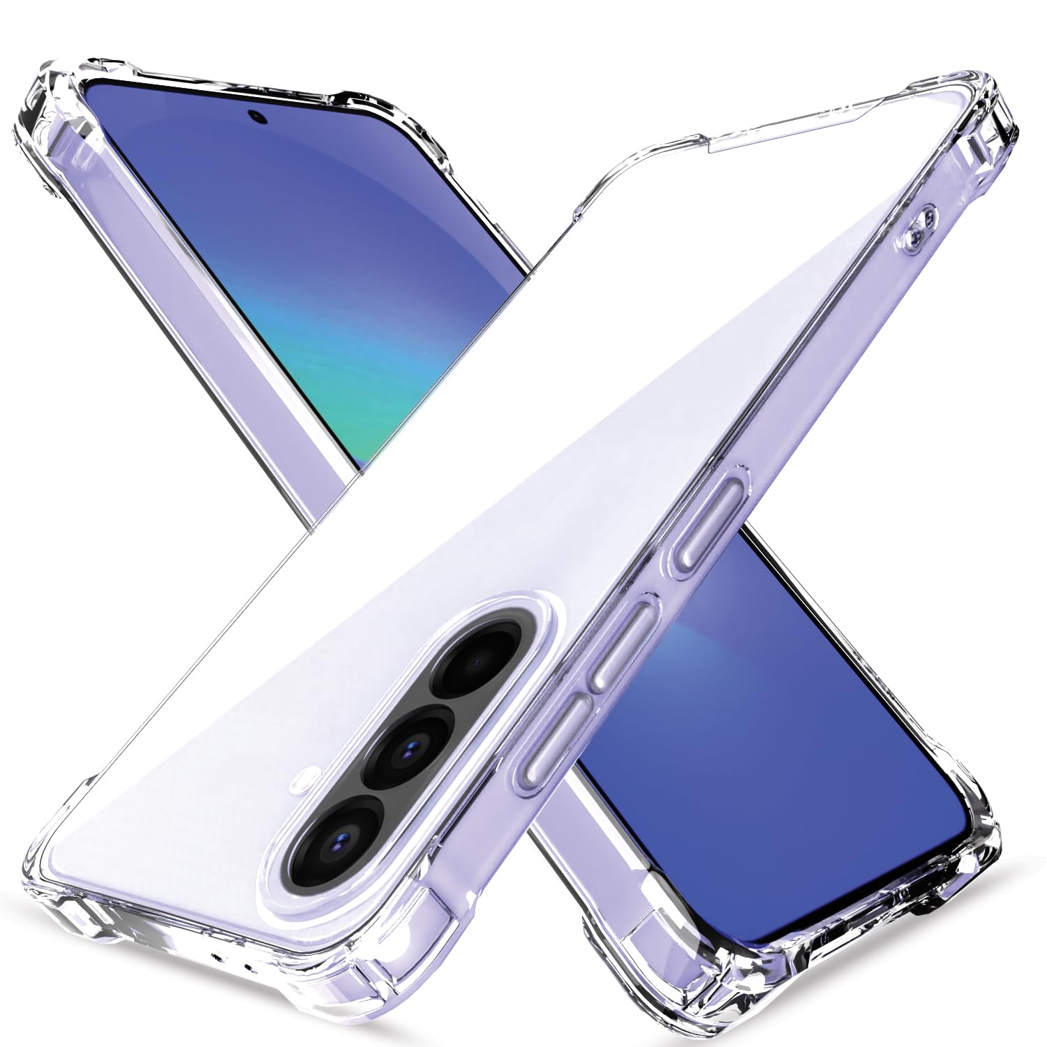 Pikkme Back Cover for Samsung Galaxy A36 5G PC + TPU Clear Transparent Raised Edges Shockproof Protective Phone Bumper Case(Transparent)