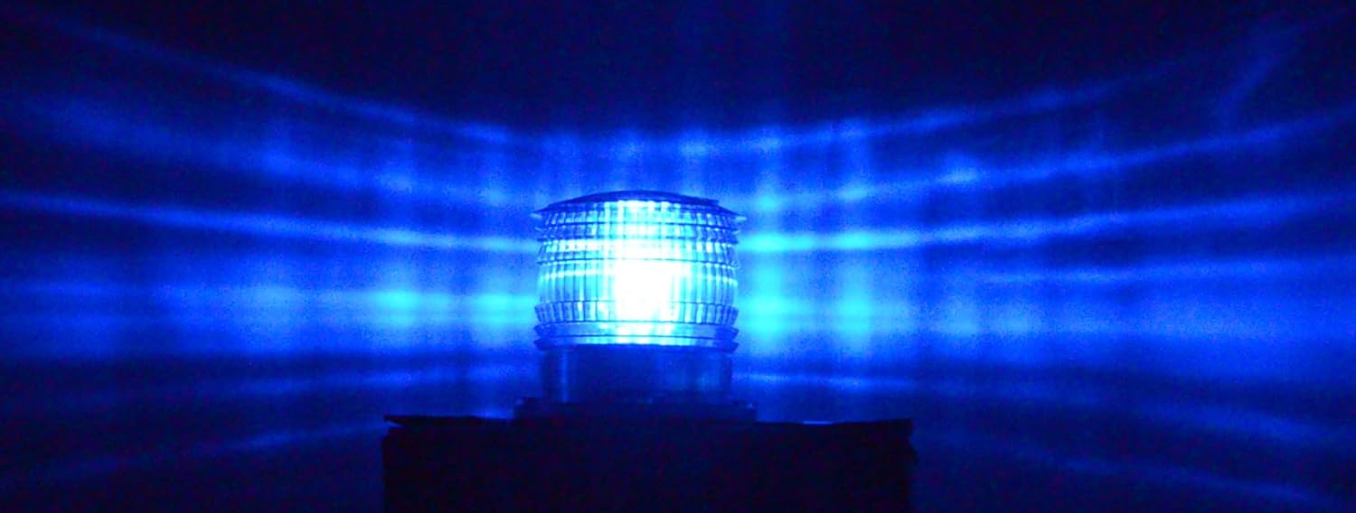 S6LS BLUE 2NM IP67 SOLAR STEADY-ON LED Marina Dock Barge Boat Safety Beacon Light