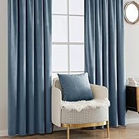 Vista 189 de MIULEE Cortinas de terciopelo de 63 pulgadas de largo, 2 paneles de cortinas opacas de lujo para dormitorio, sala de estar, cortinas de ventana