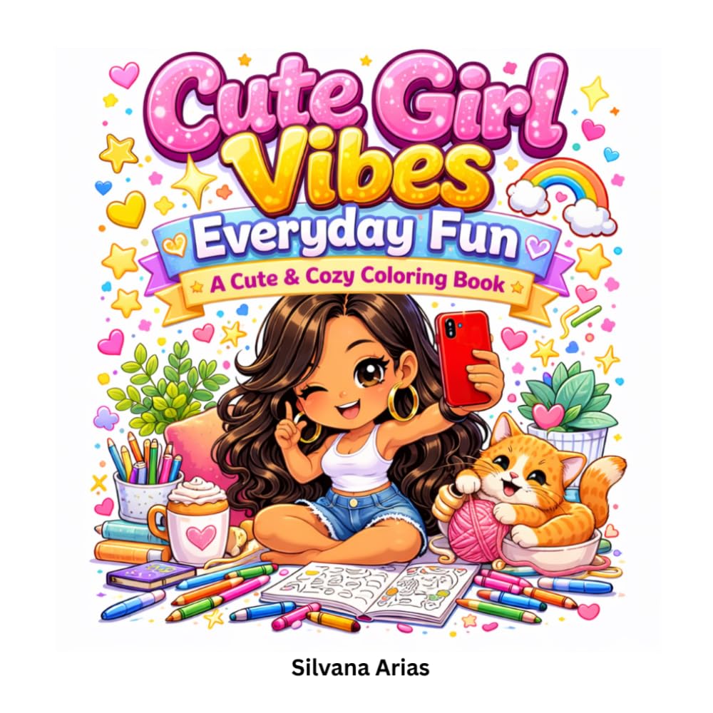 Cute Girl Vibes: Everyday Fun: A Cute, Cozy & Relaxing Coloring Book with Adorable Everyday Moments (Cute Girl Vibes Series)