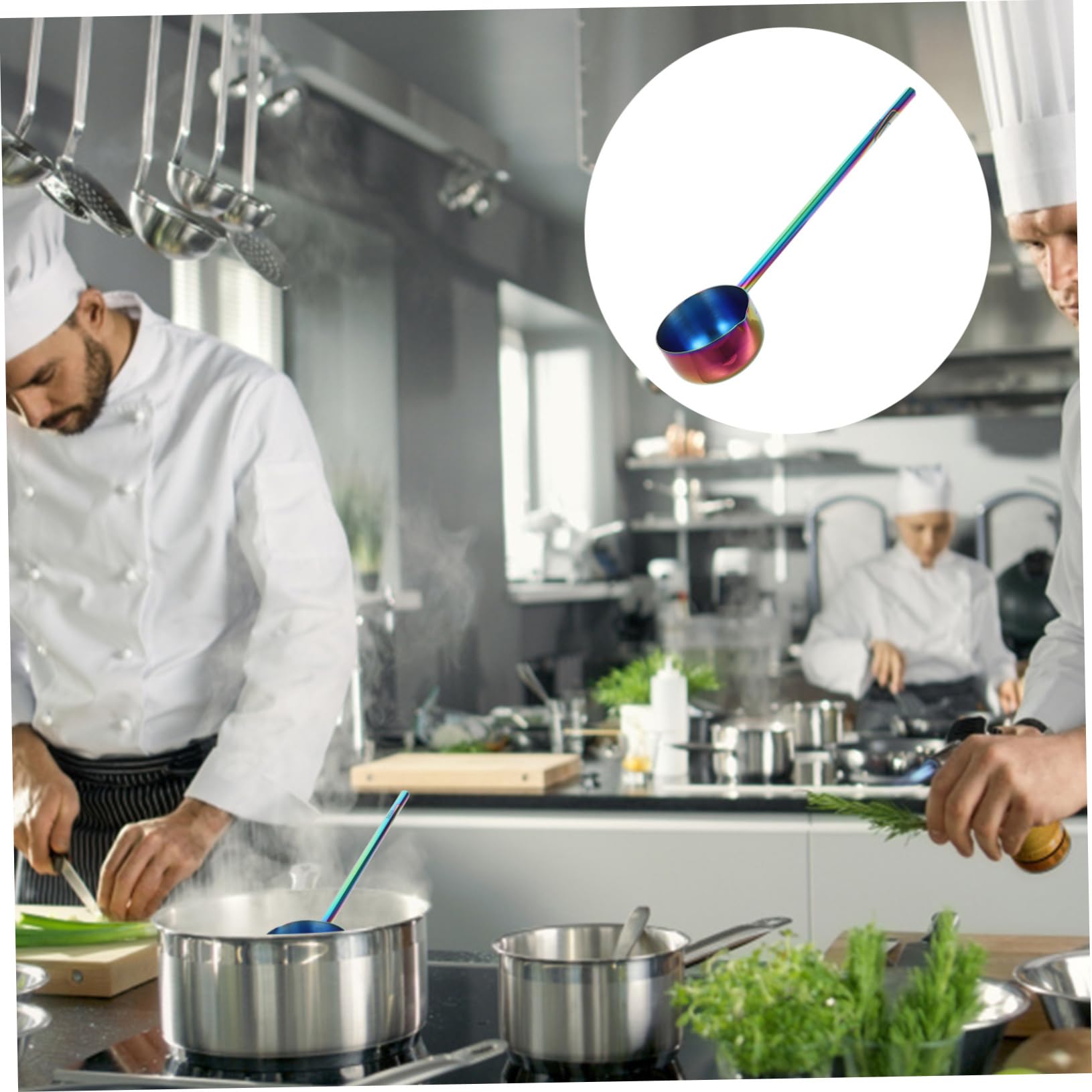 5 Piezas Cuchara De Acero Inoxidable Cucharón De Metal Cucharones De Cocina Para Olla Cucharón De Sopa De Acero Inoxidable Cucharones Para Cocinar Cuchara Para Calentar Aceite MAGICLULU