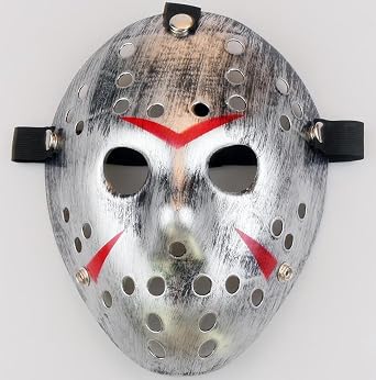 Gmasking Horror Killer Cosplay Props Deluxe Hockey Vorhes Mask Adult Halloween Party Costume (Silver)