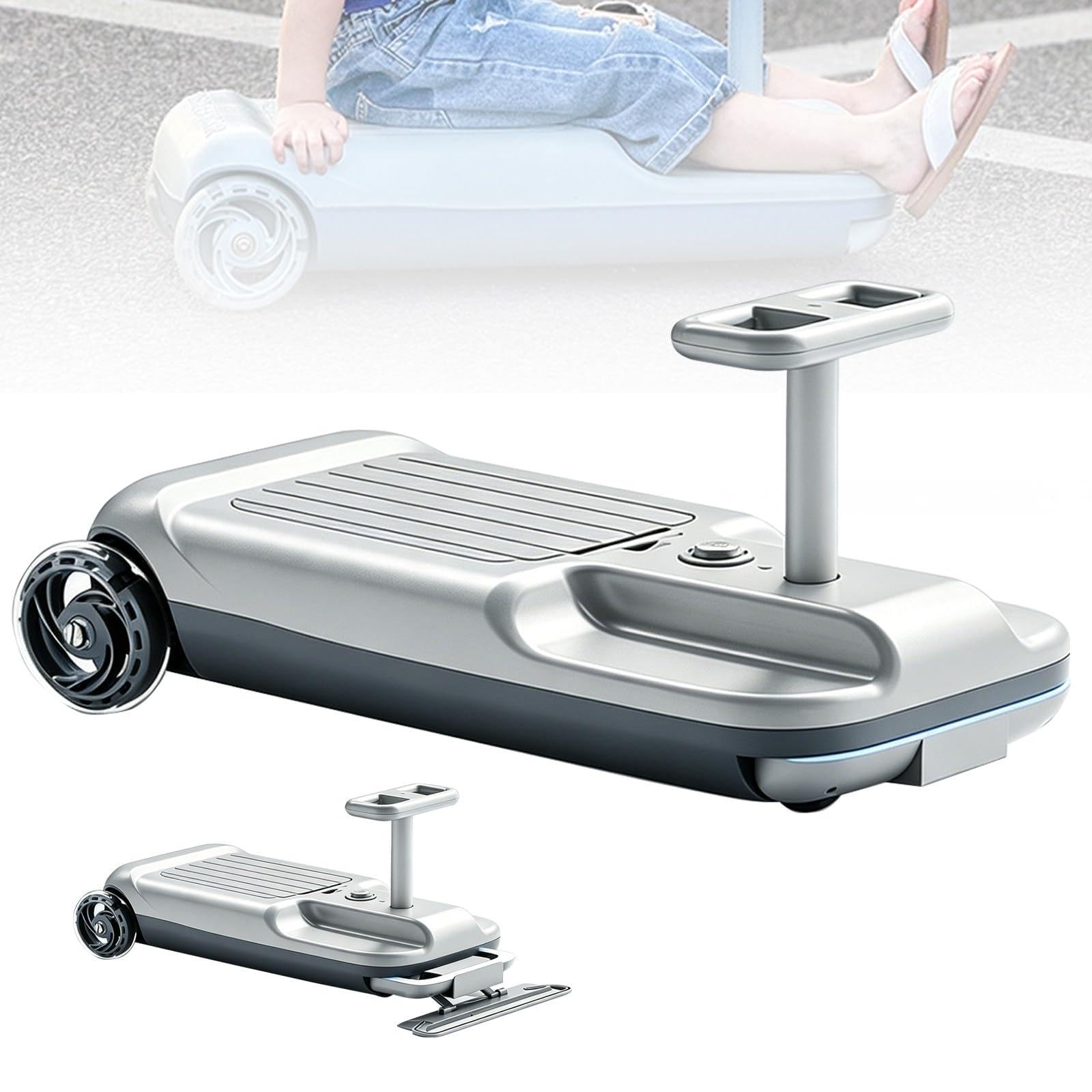 SHAHRYAR Kids Clean Car Ride-On Go Kart, Electric Wiggle Car with Adjustable Speed Limiter & 360° Rotatable Steering Wheel, Parents Can Set Max Speed for Ages 3+ Gray