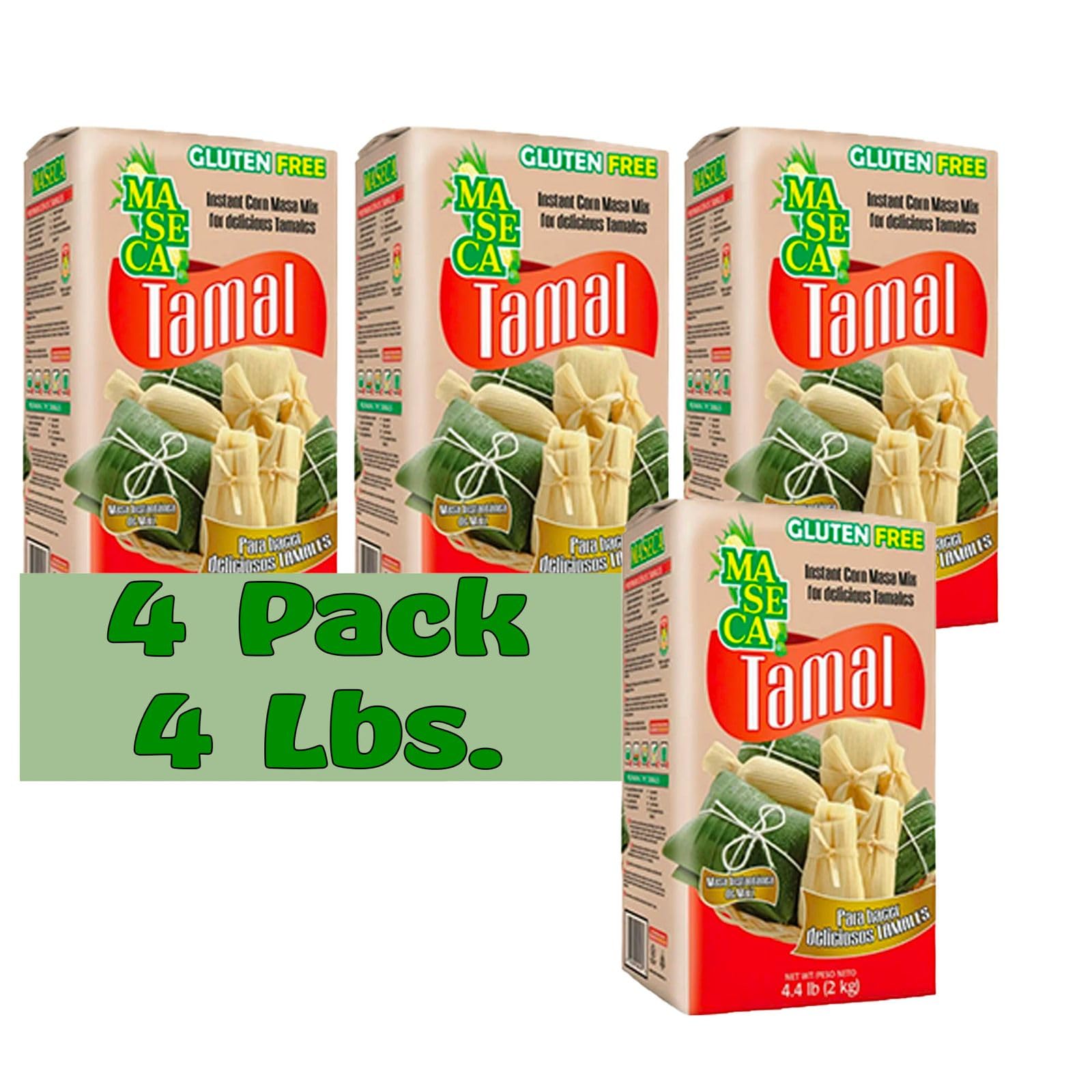 MASECATamal Gluten Free Instant Corn Masa Flour 4 Lbs Bag 4 Pack