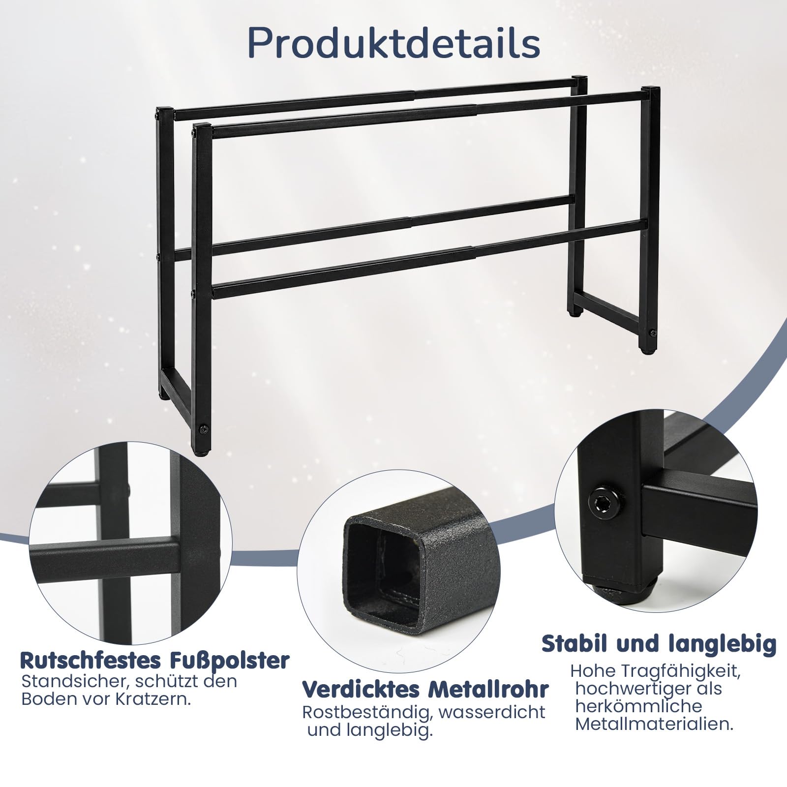 Zapatero de 2 Niveles, Organizador de Almacenamiento de Zapatos de Metal, estantes Extensibles para el hogar, Estante de Almacenamiento de Zapatos para Armario, Dormitorio, Entrada, 70 x 20 x 37 cm