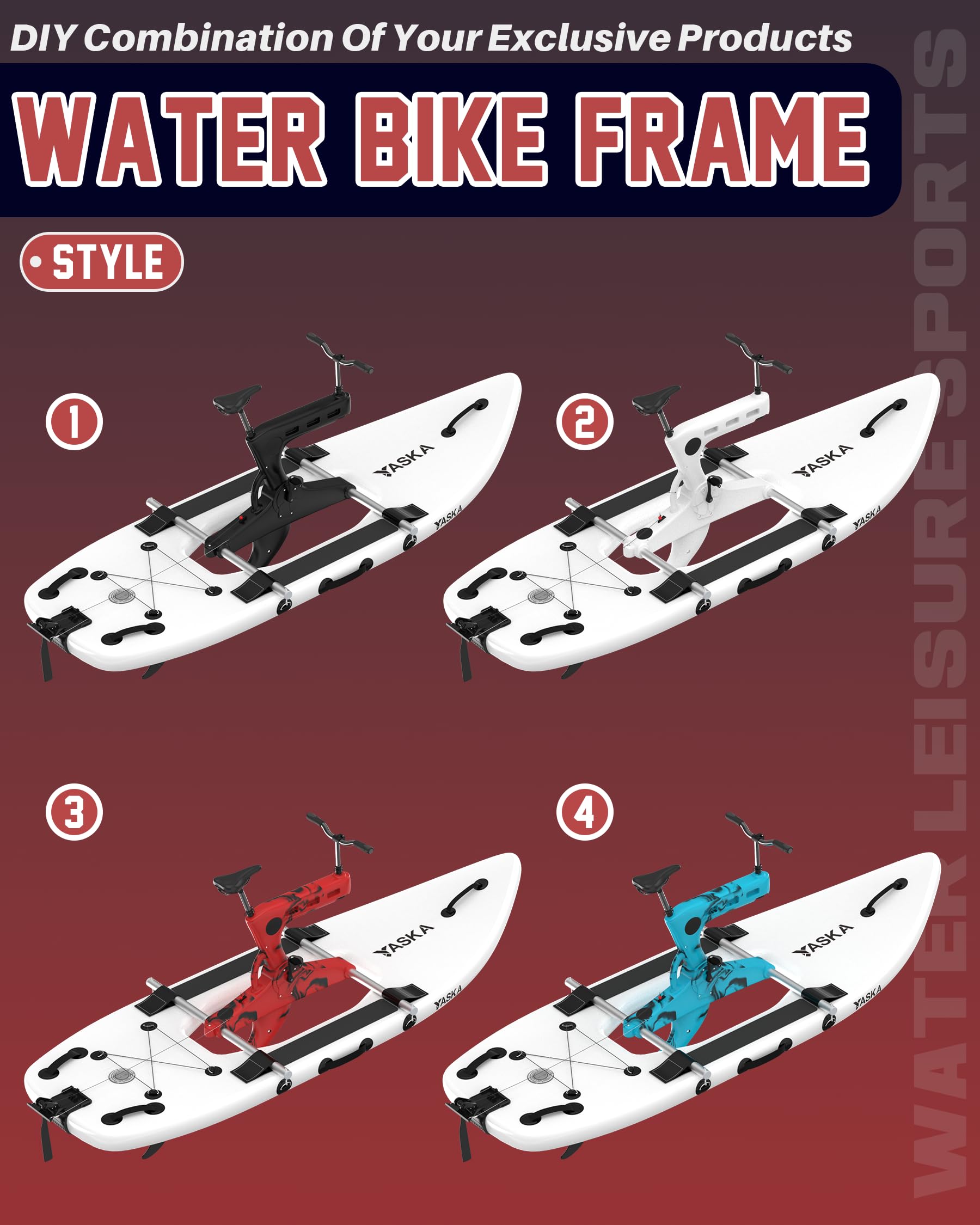 Water Bike Sea Bike Pedal Bike Recreational Surfing, Inflatable Kayak Bikeboat for Sport Fun Fishing, Water Bike Lake Bicycle Cycle Pedal Boat Inflatable Boat