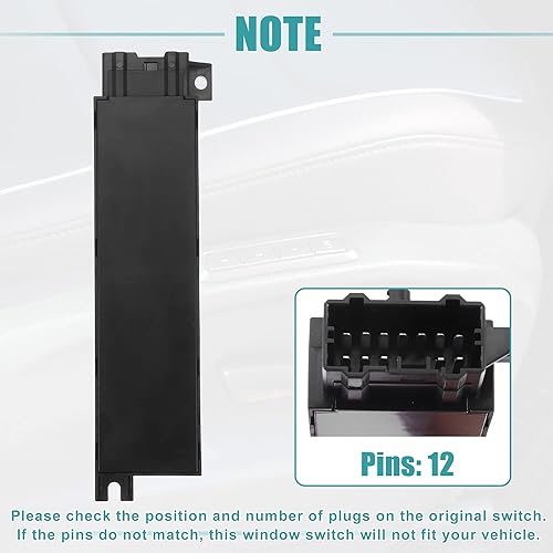 Miniatura 4 de ACROPIX Interruptor de control de asiento eléctrico de 6 vías para el lado izquierdo delantero y izquierdo, ajuste reclinable, para Acura ILX,