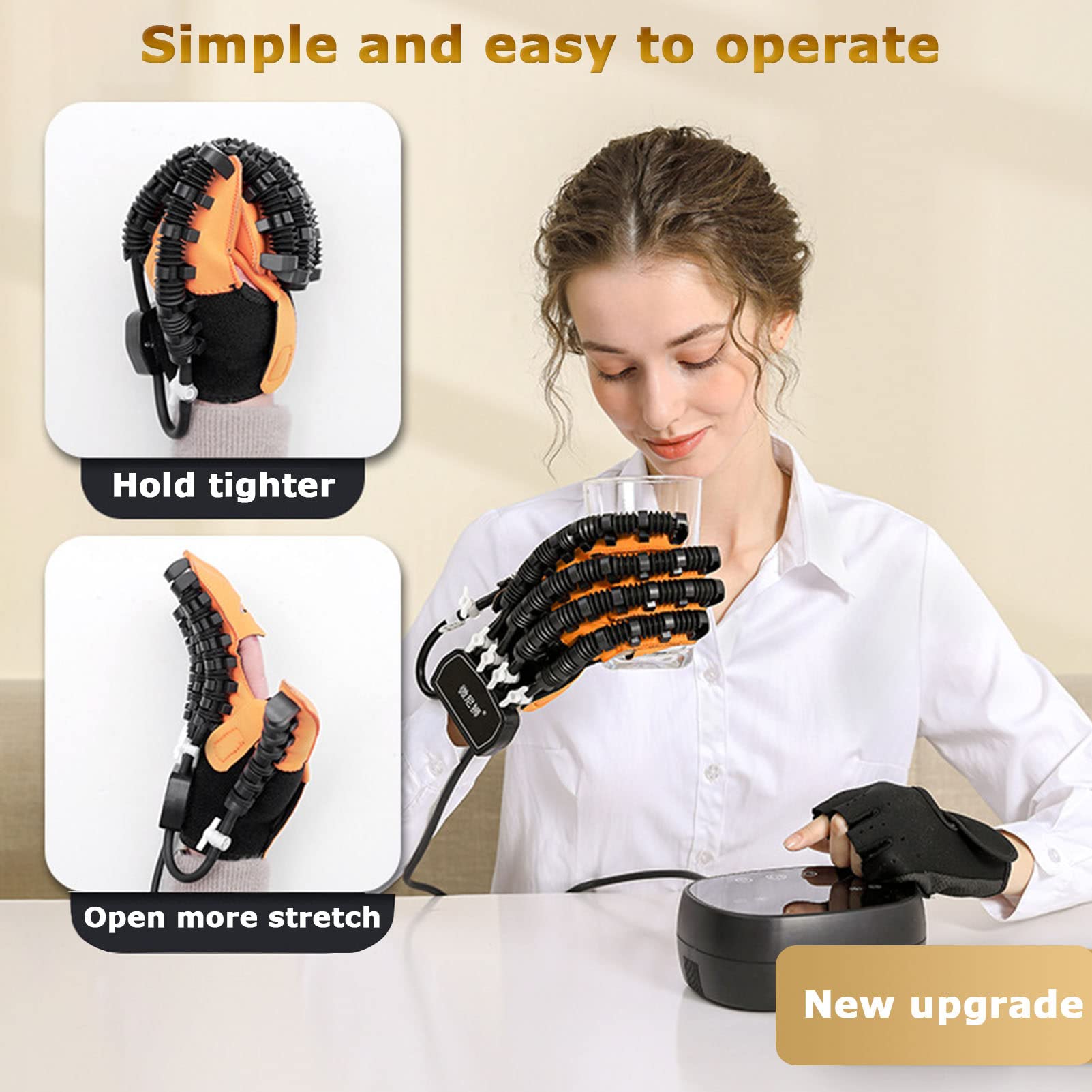 Guantes de rehabilitación de Accidentes cerebrovasculares, Dispositivo robótico de recuperación de Dedos, Guantes robóticos para Pacientes con espasticidad de Manos, Equipo de recu