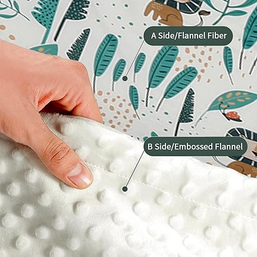 Vista 4 de insular Manta de bebé para niños y niñas, felpa suave Minky con respaldo de puntos, manta de recepción de doble capa para cochecito, cuna, manta