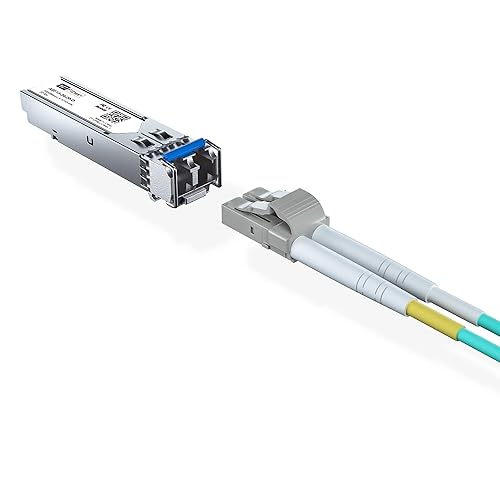 Miniatura 5 de H!Fiber.com Paquete de 4 módulos SFP LC monomodo 1.25G, transceptor de fibra 1000Base-LXLH para Cisco GLC-LH-SMD, Ubiquiti UF-SM-1G, UniFi, Intel
