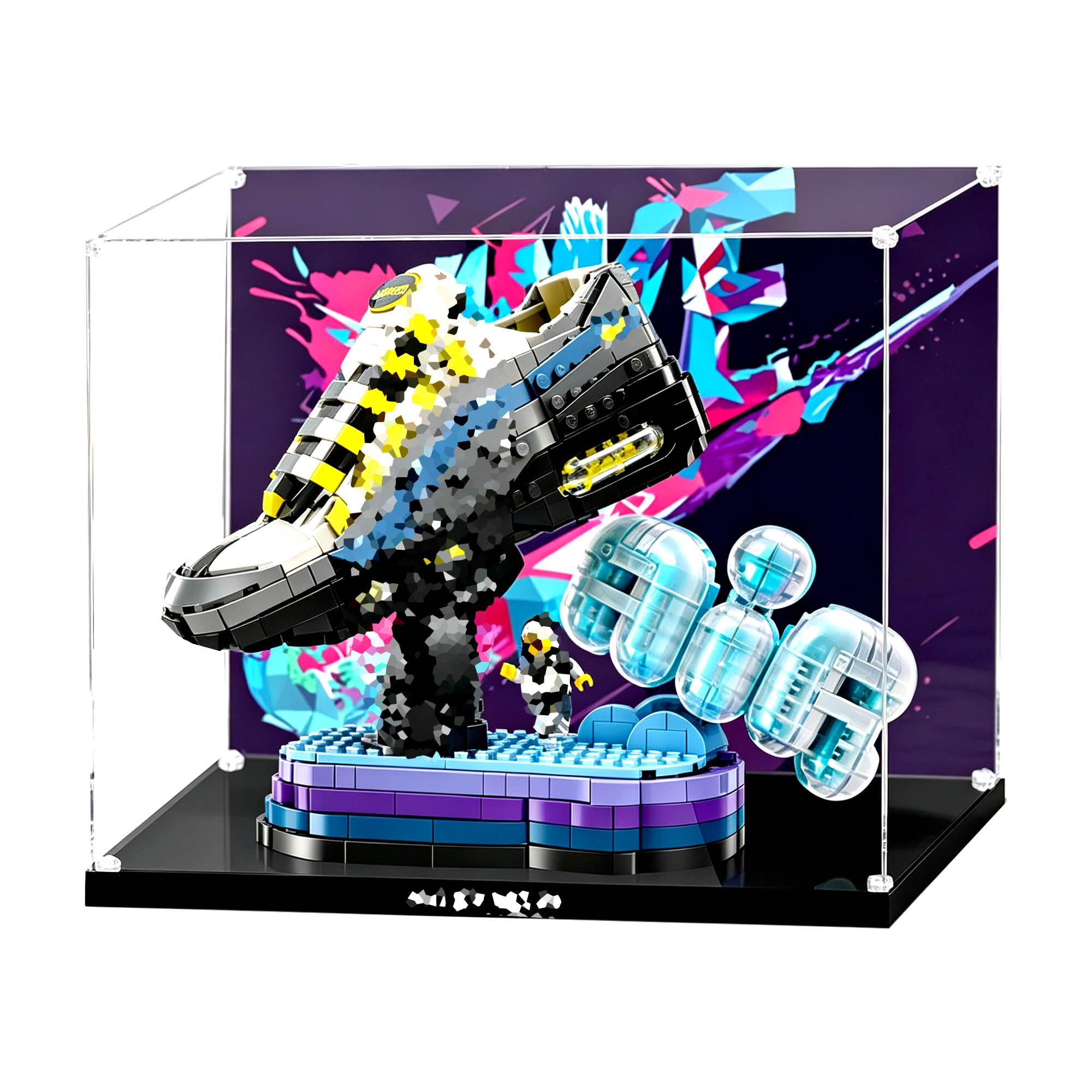 Ddxmml Background B Dustproof Clear Showcase, Fits For Le-Go 43025 Sneakers Sets (Background B)