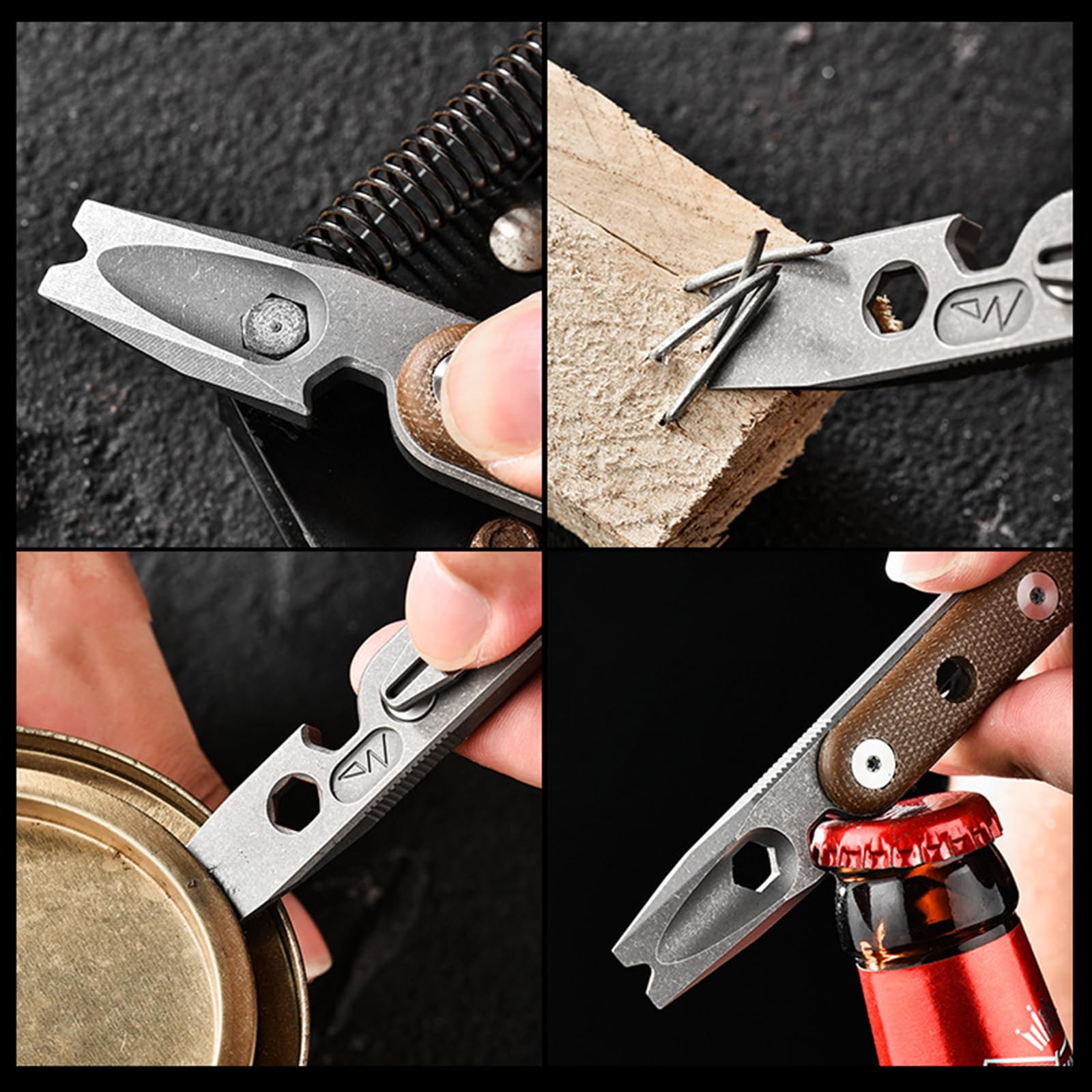 Hamans Brecheisen Multi-Tool Titan mit Taschenclip, Multifunktions-Flaschenöffner, Schraubenschlüssel, Nagelabzieher, 12 cm