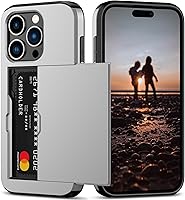 Vista 22 de Nvollnoe Compatible con iPhone 15 Funda con ranura para tarjetas, resistente, protectora de doble capa, a prueba de golpes, ranura oculta