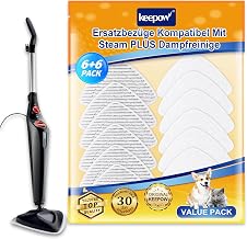 KEEPOW Pack of 12 Replacement Covers Compatible with Vileda Steam Plus Steam Cleaner | For Vileda floor mop replacement cover, two-tone replacement, versatile use, washable and durable