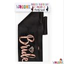 WOBBOX Bachelorette Party Sash For Bride & Groom, Bride To Be Sash, Briadal Shower Sash, Team Bride Sash, Bachelorette Party Decoration Items- Black Rose Gold Foil Big Text Bride to be gallery image