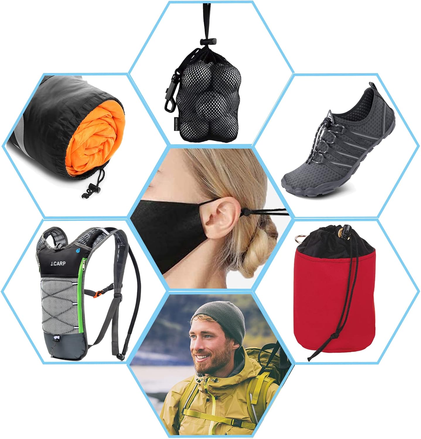 J.CARP Plastic Cord Locks End Spring Toggle Stopper, Elastic Cord Adjuster - Image 6