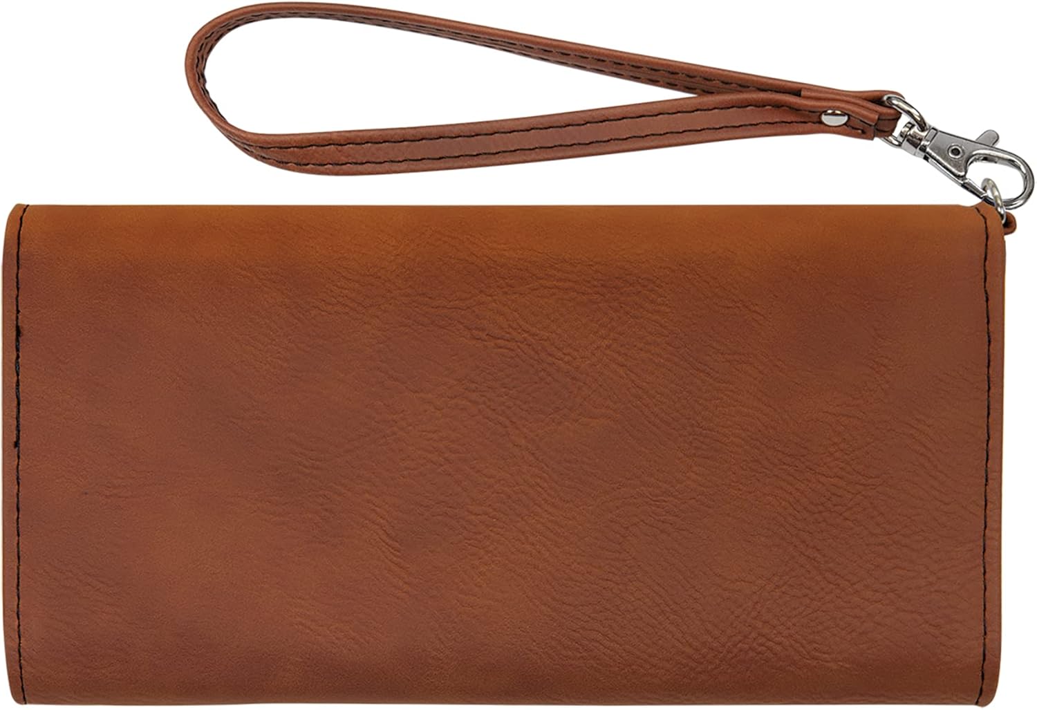 LaserGram Faux Leather Womens Wallet with Strap, Bull Terrier Dog, Personalized Engraving Included (Dark Brown)