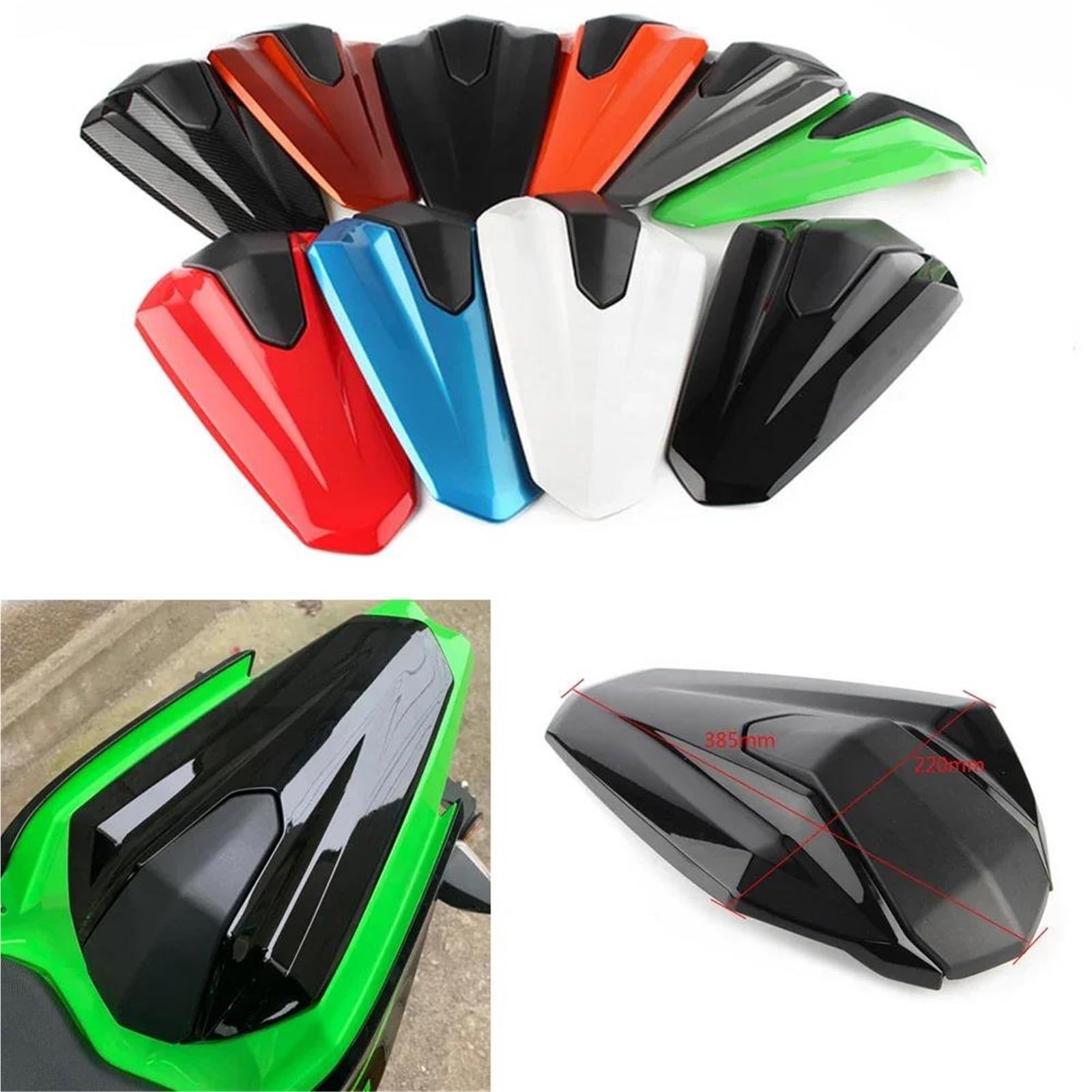 Codone monoposto moto Coprisella Posteriore Monoposto (Cowl) Per Moto Componente Carena Per Per NINJA 400 Per Z400 KRT EX400 (2017-2023)(Nero opaco)