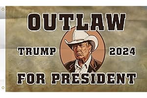 Trump 2024 Outlaw Flag 3x5 Ft: Politically Charged Banner for Trump Supporters