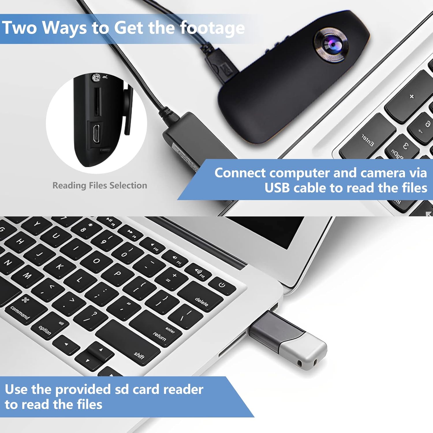 Bextgoo Clip Camera file access methods