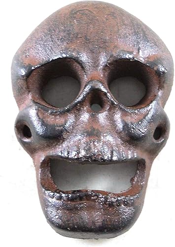 Abrebotellas de calavera montado en la pared de hierro fundido