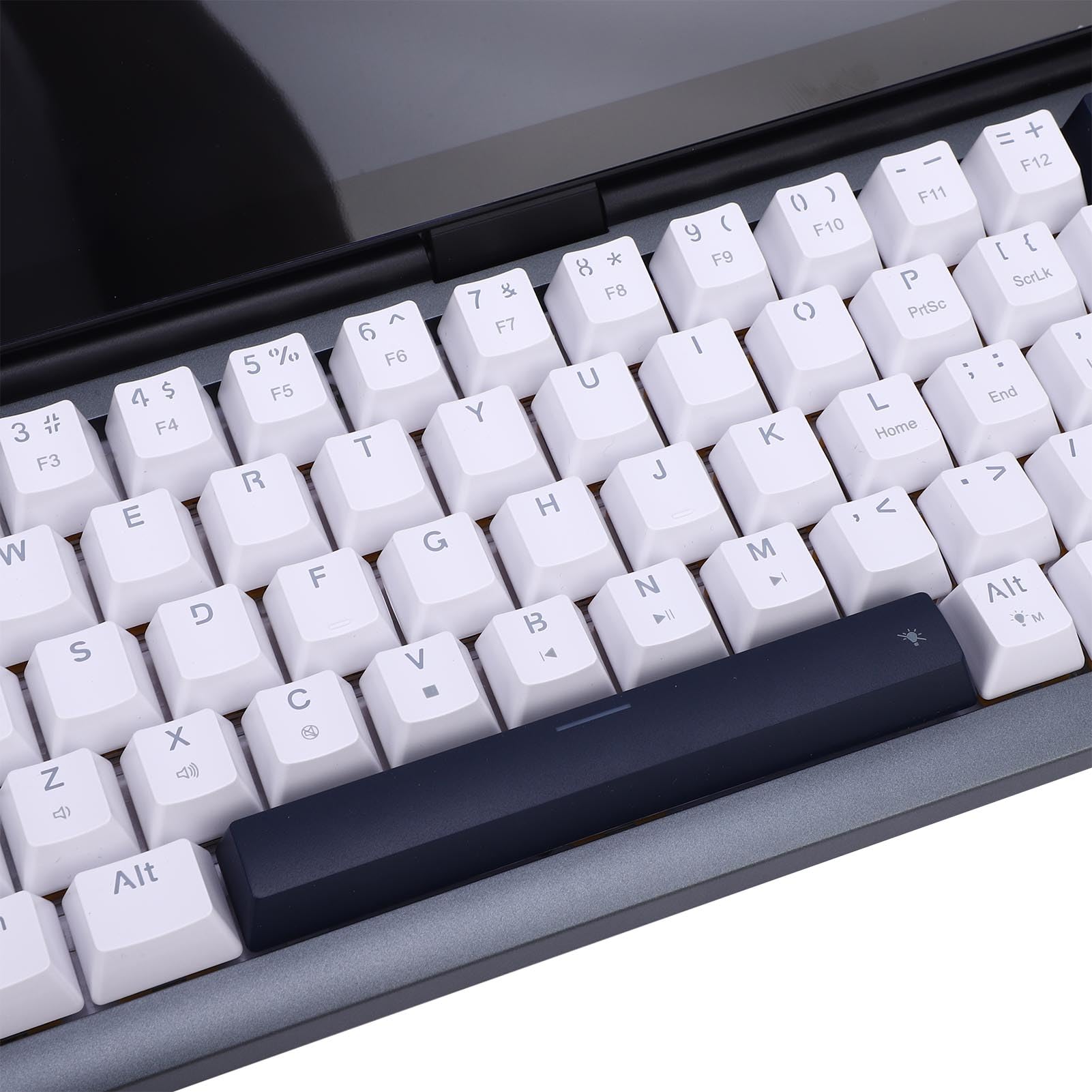 Klawiatura Mechaniczna z 12,3-calowym Ekranem Dotykowym, 20 Oświetleniem 68 Klawiszy Przenośna Mechaniczna Klawiatura do Gier RGB USB z 2 Magnetycznymi Głośnikami (wtyczka UE)