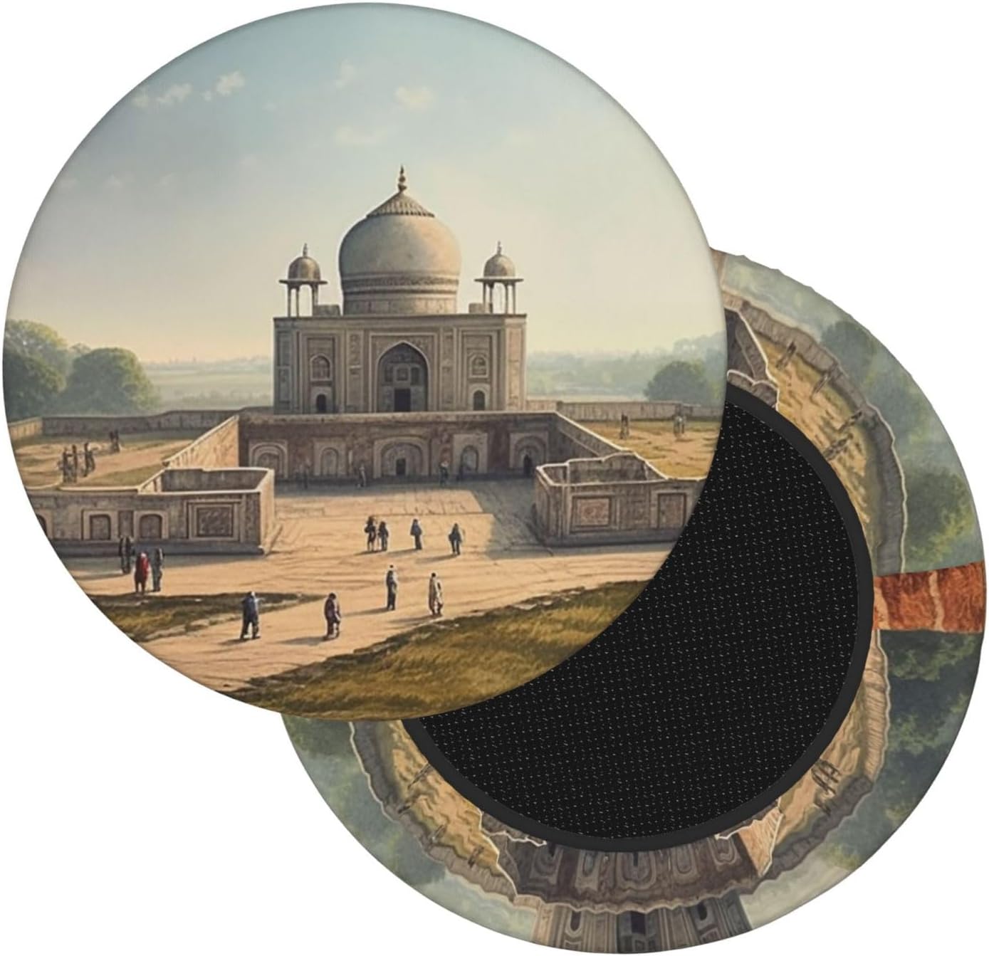 Bar Stool Cover Round Elastic Stool Cushion Covers Historical Site Painting Bar Chair Cover Washable Stool Cushion Slipcover Stretch Stool Seat Covers for 12-14 Inch Chair