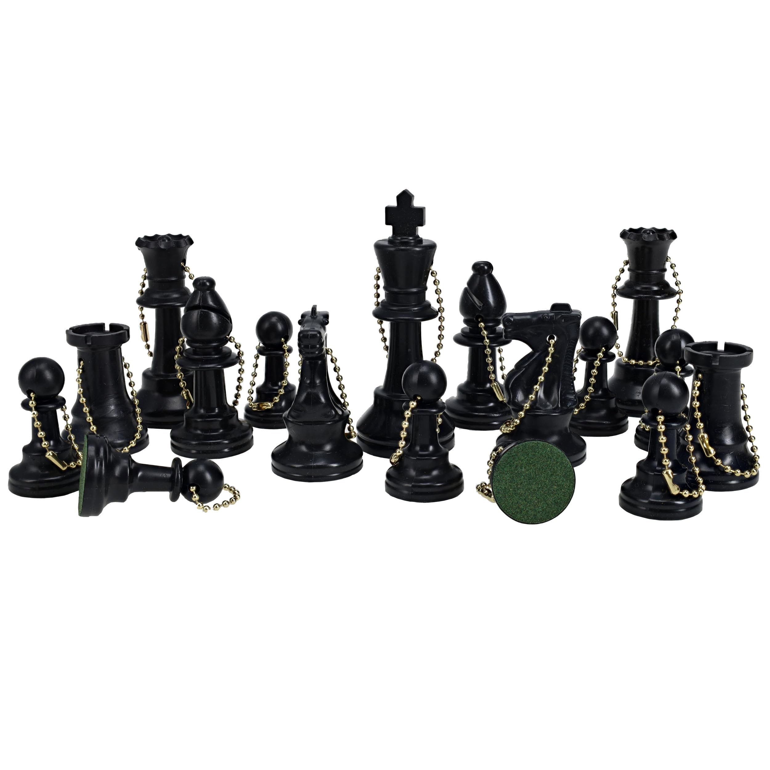 WE Games Juego de llavero de ajedrez a granel, 17 piezas de ajedrez de plástico negro con cadena, llavero, bonitos accesorios de llavero, llavero para hombres, llavero de llaves de coche