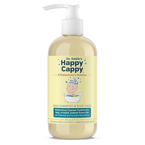Happy Cappy Champú para bebés y gel de baño - Champú y gel de baño para piel propensa al eczema, para bebés, niños pequeños y niños, reduce la