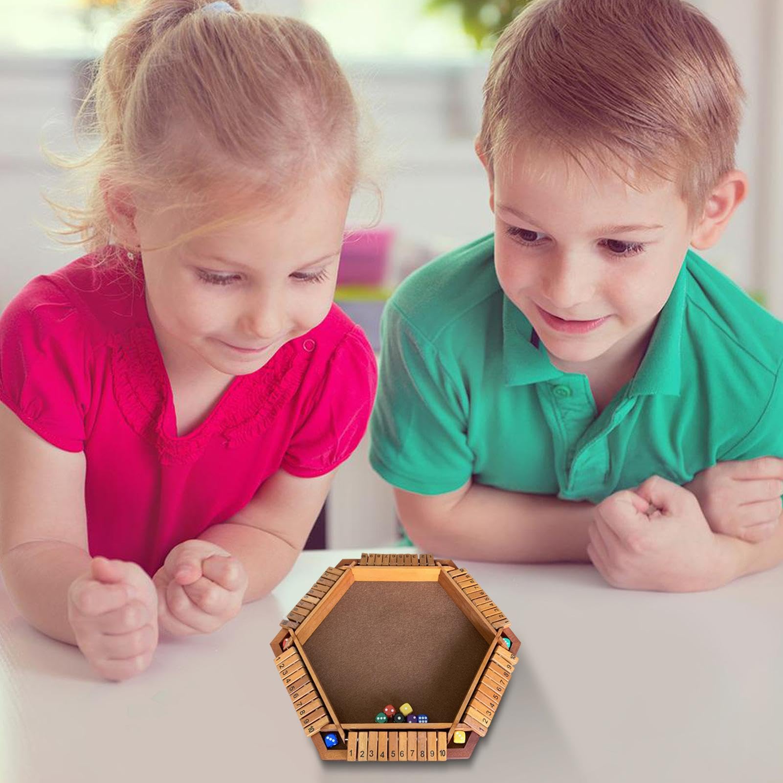 Cerrar la del Juego de Dados, Cerrar la del Juego de | Dados de Viaje, Juego de Dados de Madera Cerrar la Viaje, Shutter Box para 6 Jugadores - Clásico Juego de