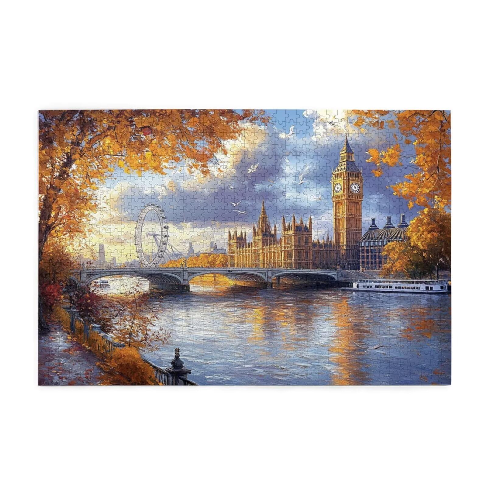 Puzzle 3000 Pezzi Autunno Puzzle Londra Grandi Dimensioni per Adulti Con Scatola di Imballaggio e Immagini di Riferimento, Giochi Rilassamento e Intelligence, Come Regalo per Amici e Amanti M-683