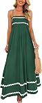 PRETTYGARDEN Women's 2026 Summer Flowy Maxi Dress Casual Sleeveless Spaghetti Strap Ruffle Beach Long Dresses