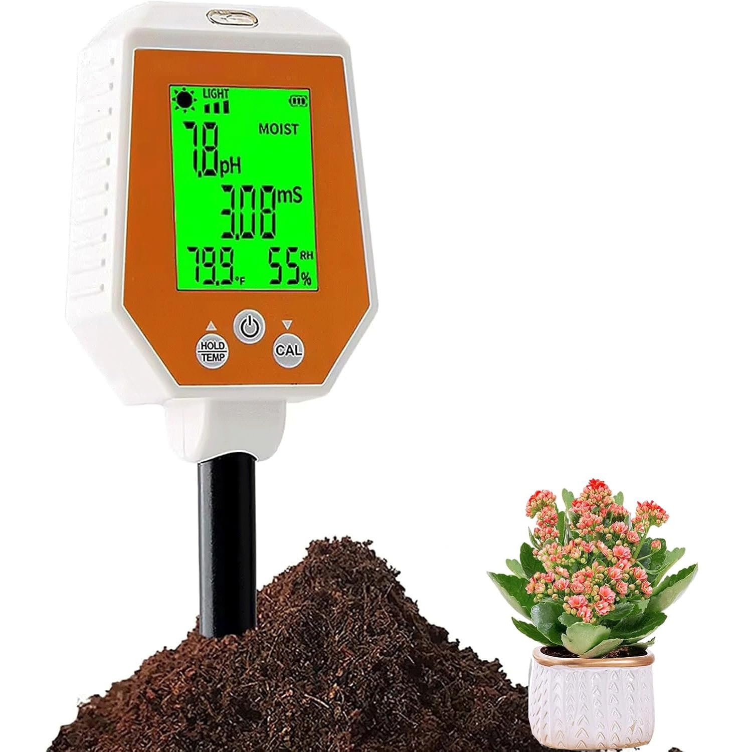 Humidimètre de sol haute précision pH et EC pour optimiser l'arrosage et la fertilisation