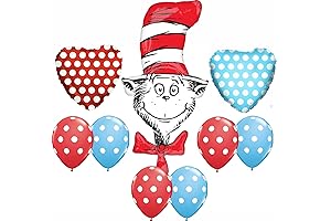 Dr. Seuss The Cat in The Hat Happy Birthday Balloons Decoration Supplies Party Baby Shower