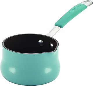 Cucina Nonstick Butter Warmer, Hard Porcelain Enamel Aluminum, 0.75-Quart, Agave Blue - 16346