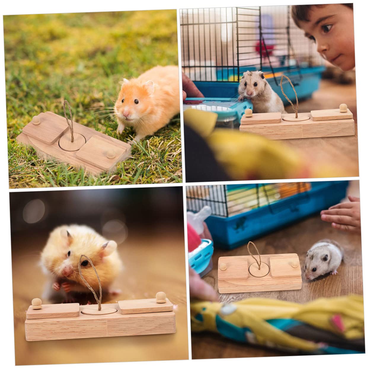 Holzspielzeug Für Hamsterfutter Und Leckerlis 2er-Set Versteckspielzeug Für Hamsterkäfig Zur Futtersuche