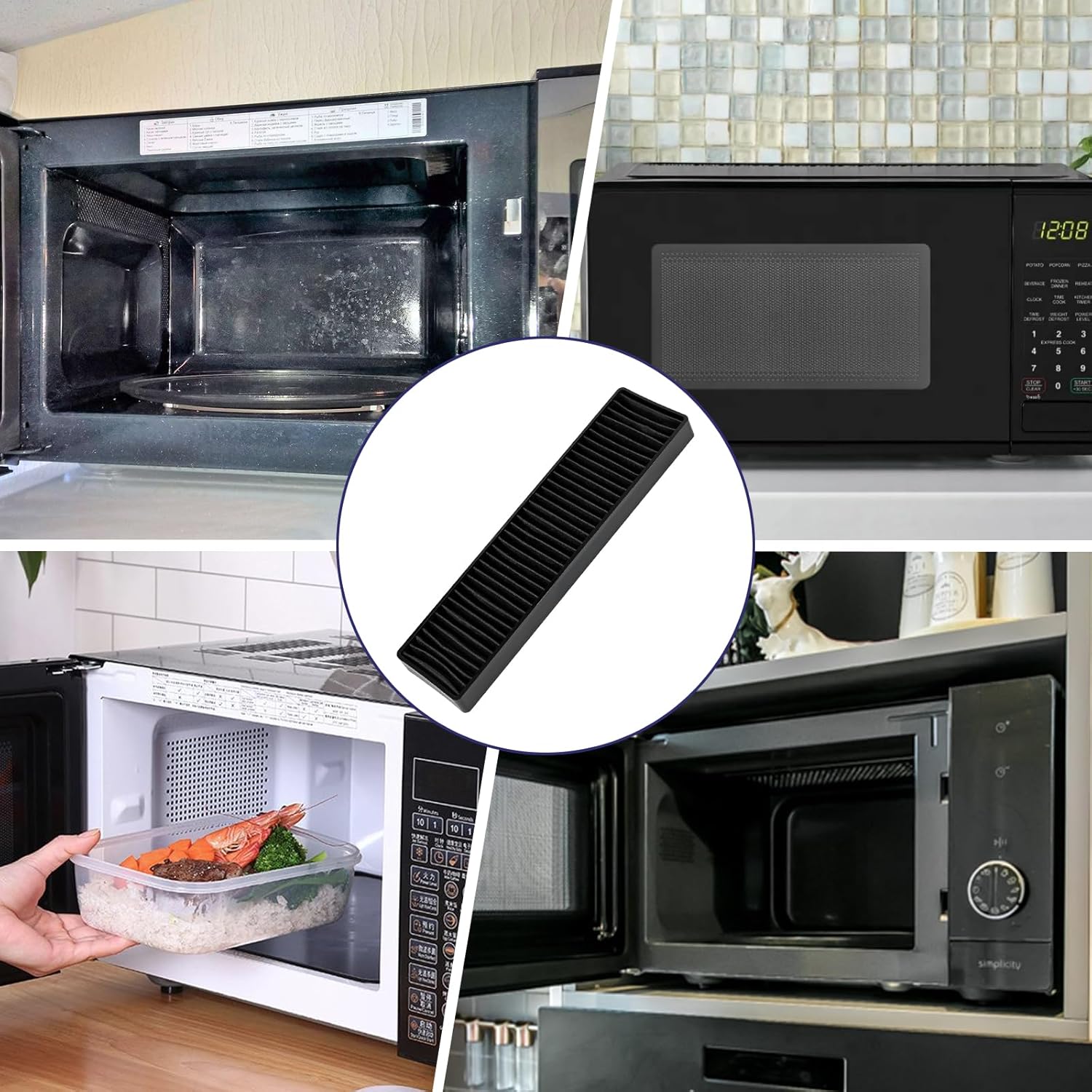 WB06X10807 Microwave Charcoal Filter, Microwave Filter Replacement Compatible with GE Microwave PVM9005SJ8SS JVM7195SK6SS PNM9216SK5SS JVM7195EK5ES JNM7196SK6SS JNM7196DK5BB JVM7195DK5WW JVM7195SK6SS