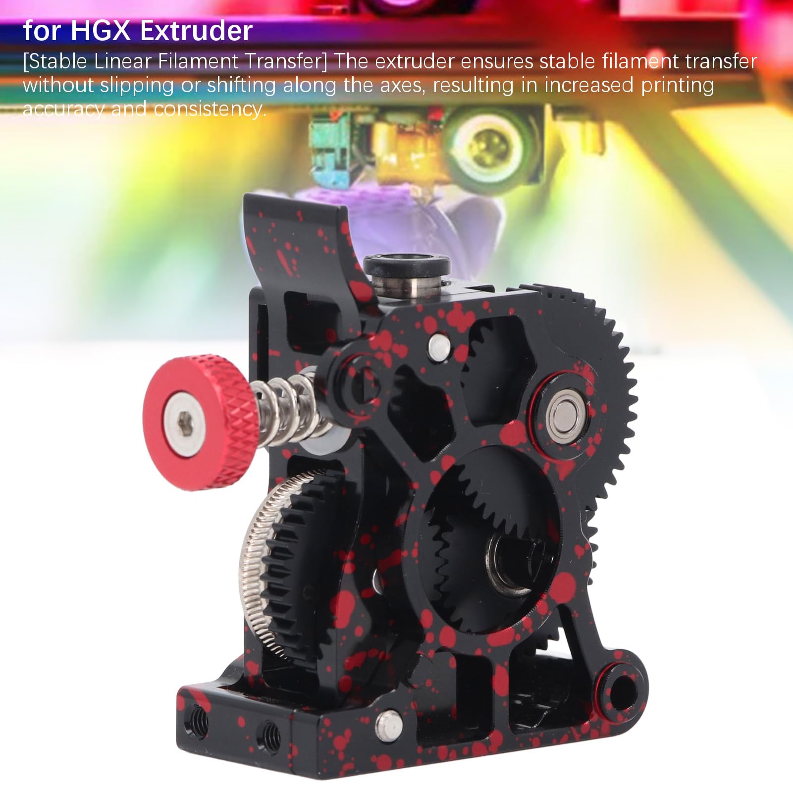 Fockety Extrusora de Engranajes Reductores para HGX, Acero Endurecido Metálico Extrusora de Impresora 3D Dientes de Engranaje en ángulo Extrusora de Doble Engranaje para PLA ABS PETG TPU