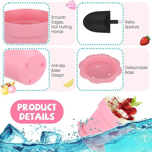 Miniatura 5 de Honeydak Paquete de 50 tazas de plástico para tartas de postre con tapa, pala, cuchara, bandeja inferior, tazas pequeñas, recipientes de postre para