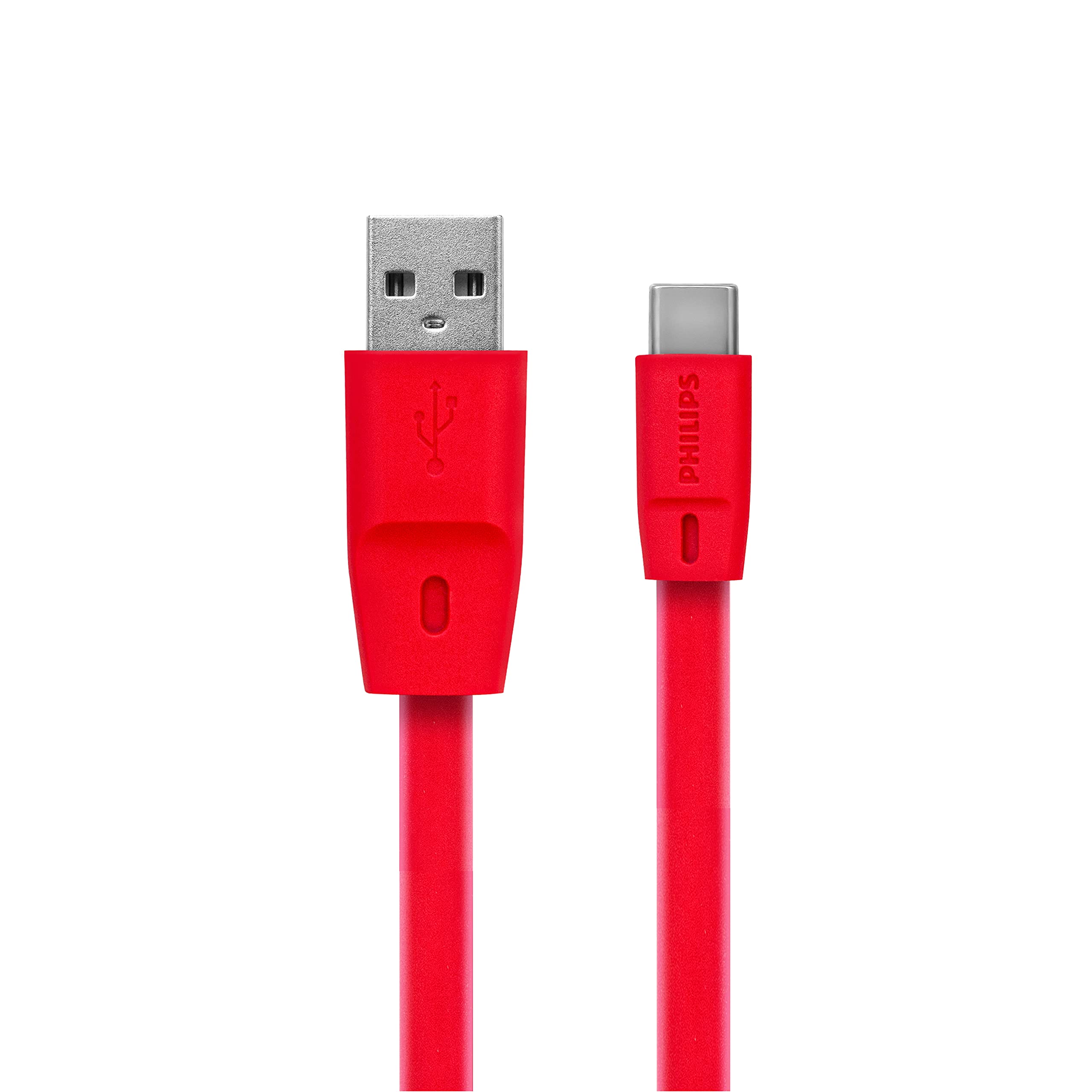 Philips USB - USB C Şarj Kablosu, 1.8 Metre, PVC, Kırmızı (DLC2529C)