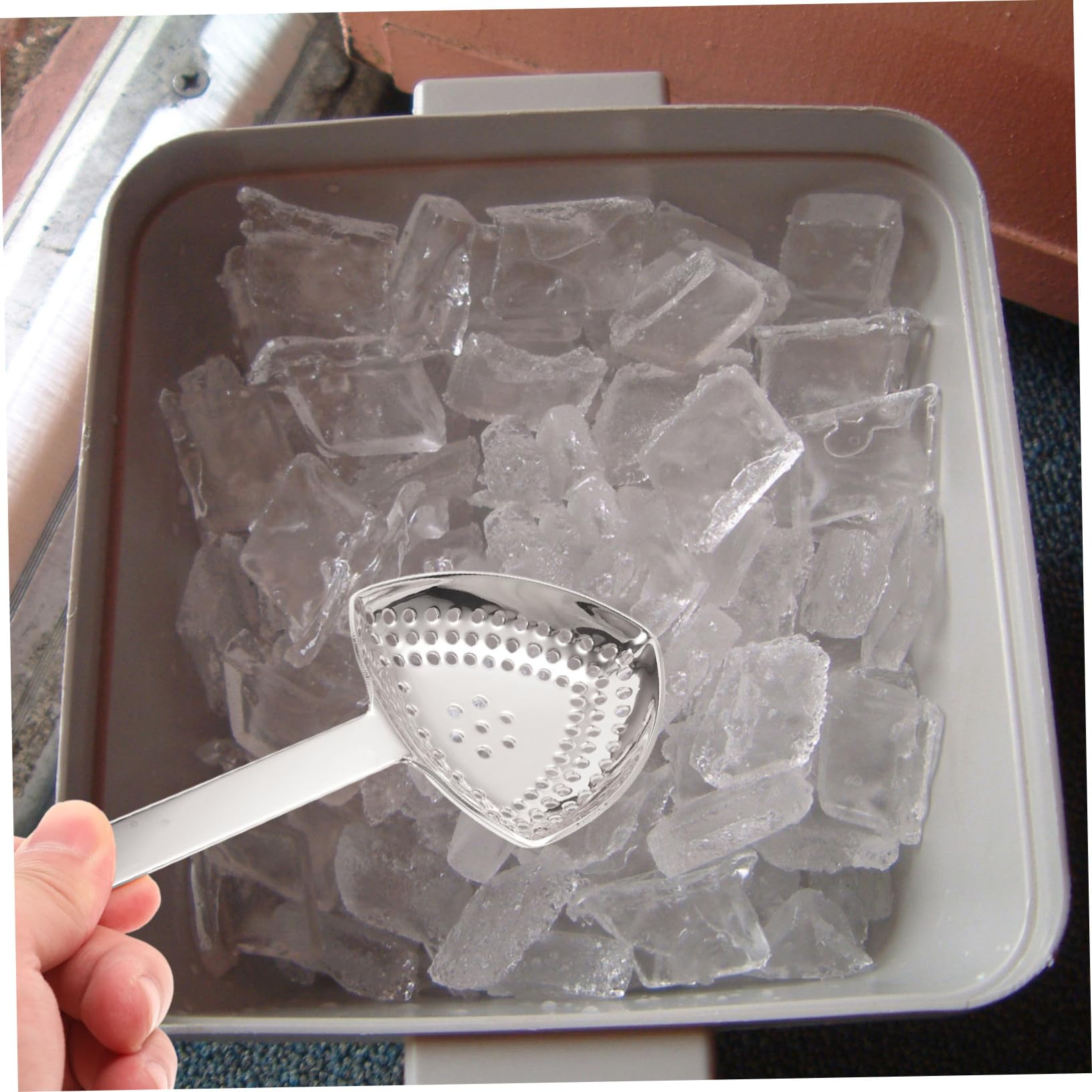 PRETYZOOM Bartending Ice Filter Fine Mesh Absinthe Bar Ice Scoop Metal Drink Strainer Tea Infuser Mixing Spoons Wine Filters Strainer Colander Stainless Steel Triangle Metal Rod