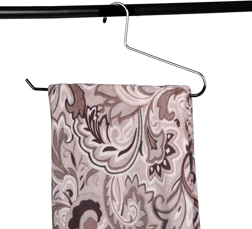 Miniatura 7 de Paquete de 5 perchas resistentes con revestimiento de vinilo negro antideslizante, ideal para edredones, colchas, manteles, cortinas, tela y sacos