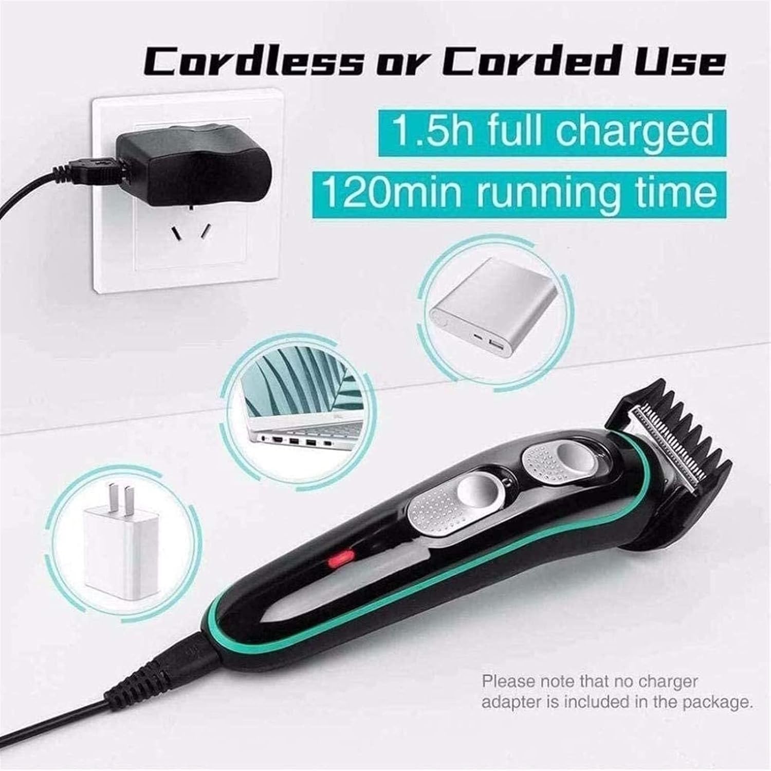 Cortapelos inalámbrico recargable para familias, kit de corte de pelo eléctrico de 7 piezas para principiantes, regalos del día de San Valentín para él