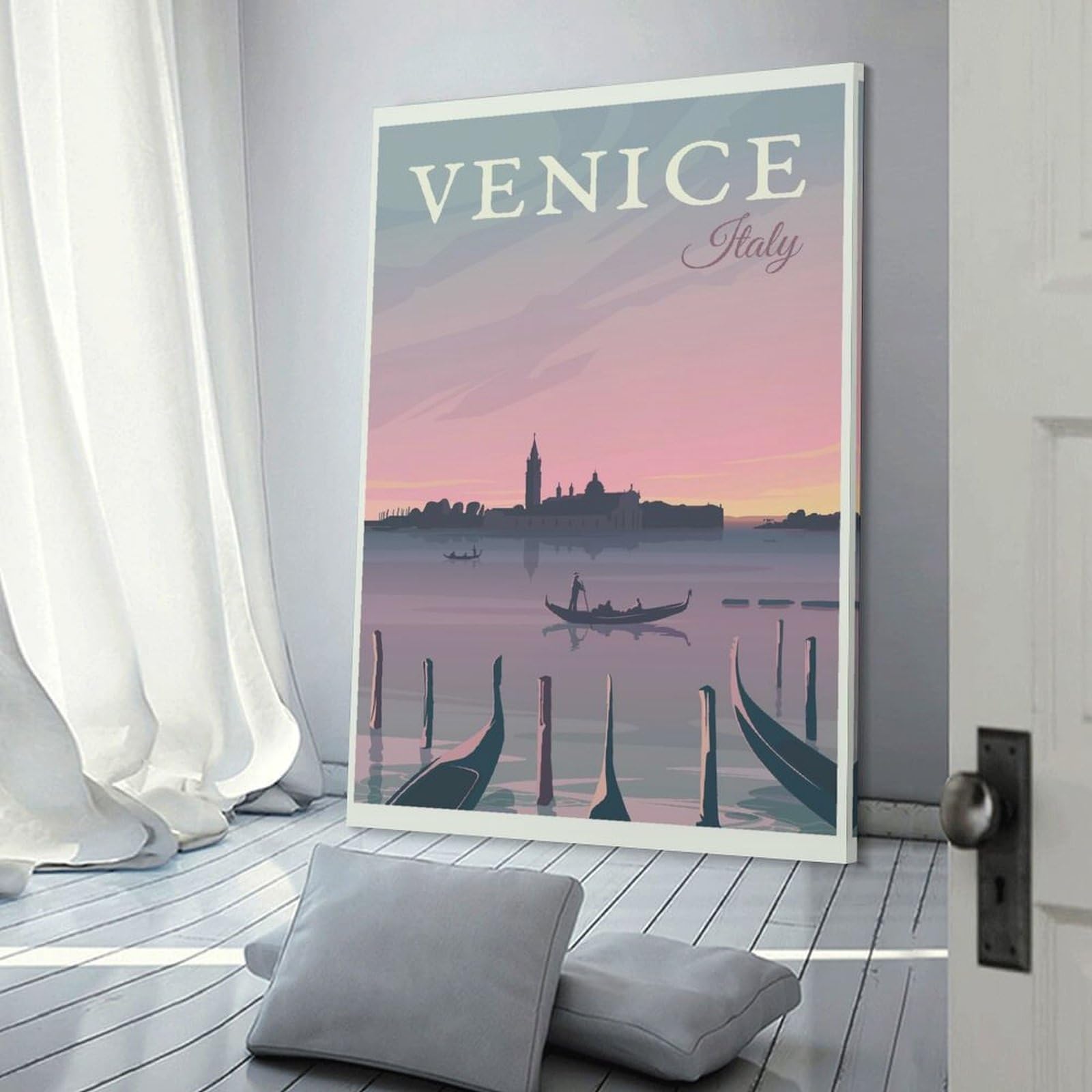 Junmoney Wall Picture Print Venice, Italy Travel (3), 24x36inch(60x90cm), for Wall Displays, Bedrooms Or Room Updates, Wall Decor Suited to Curated Displays