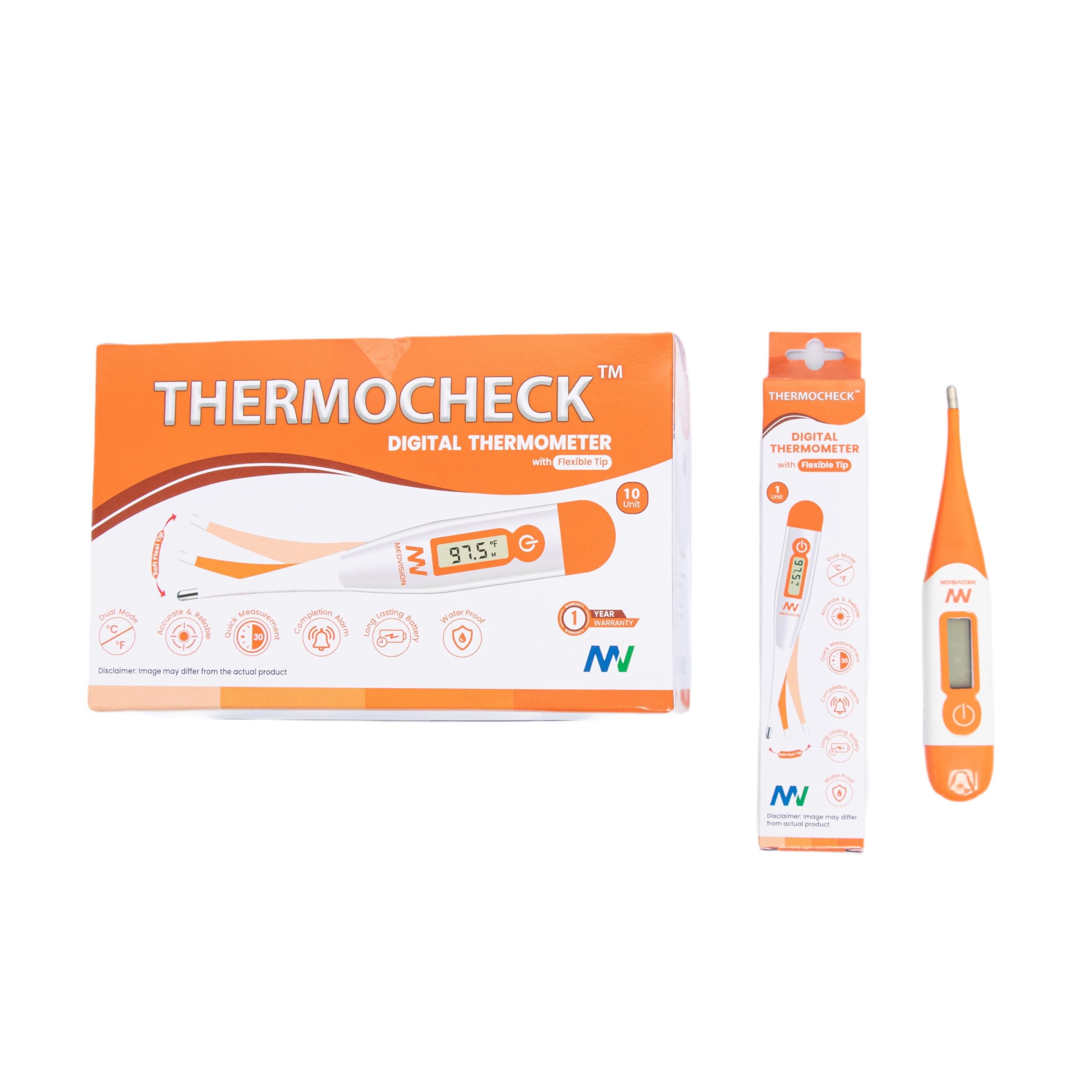 Thermocheck Digital Thermometer Flexi tip, Dual Mode, Clear display, Alarm, Memory, Water Proof, Auto Off, +/- 0.1°C Accuracy, ideal for kids, fast readings, CDSCO licensed approved.(Pack of 2)-image-42