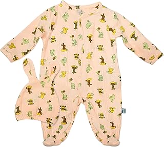 Baby Shoora Unisex Set Of 2 Pieces Long Sleeves Bodysuit&Hat Printed Shapes Bodysuit (pack of 1)