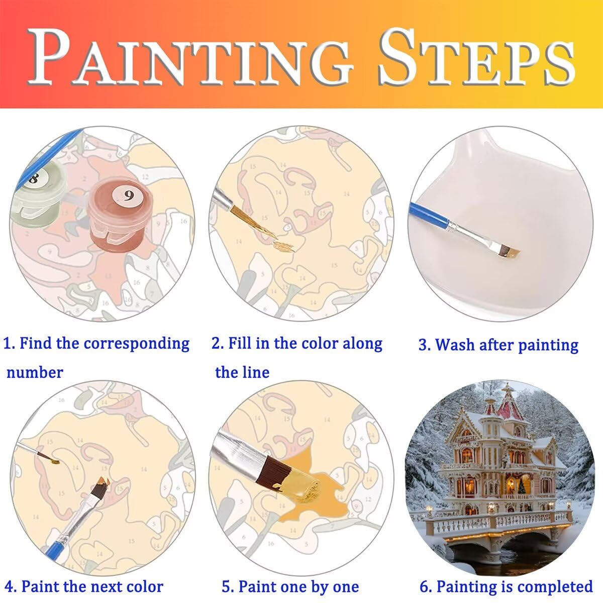 Dipingere con i Numeri Architettura, Paint by Numbers Adulti Ponte, Fai da te Creativi Adulti Quadri da Dipingere Numerati Kit per Decorazione Della Parete di Casa, Regalo 100x135cm Senza Cornice 3B-Q
