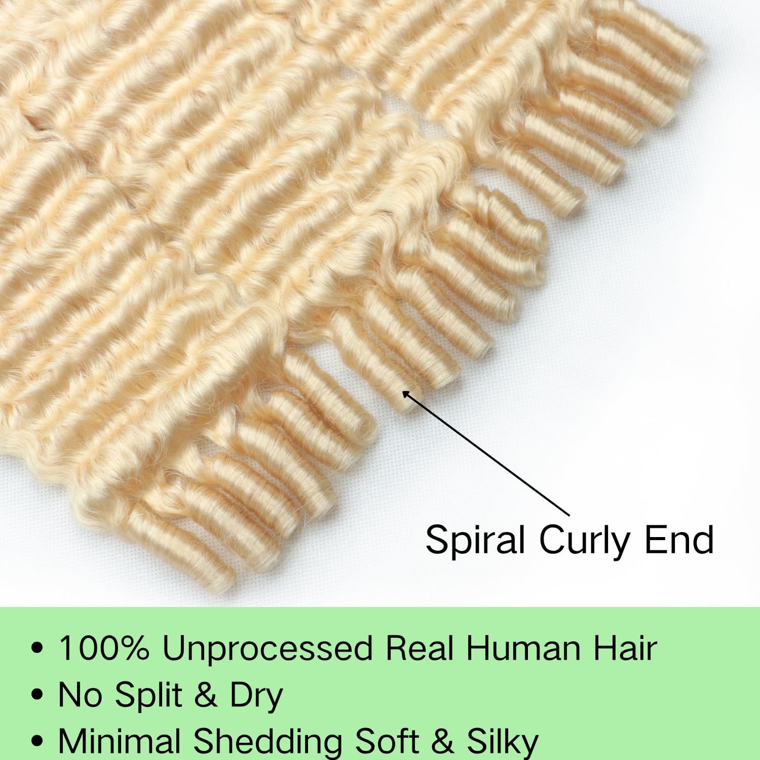 613 Burmese Curly Human Hair Bundles,30 Inch 1 Blonde 3C/4A Deep Wave Bundle with Spiral Curly Ends,100% Burmese Virgin Hair for Full Wig,True Length, Ideal for Salon & Bulk Use