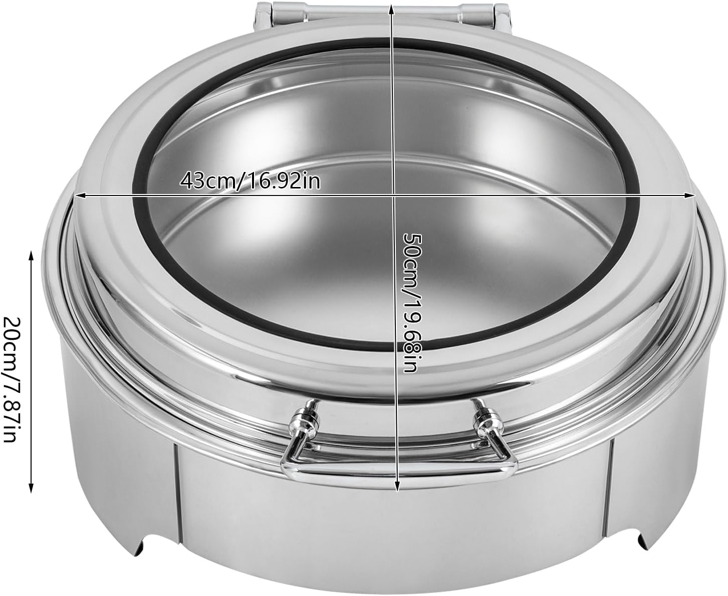 Electric Chafing Dish 400W 6L/ 6.34QT Round Electric Chafing Dish Buffet Set Stainless Steel Chafer 9 Gears Adjustment Temperature Chaffing Servers for Catering Events, Restaurants